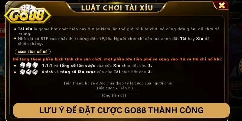 lưu ý khi chơi go88