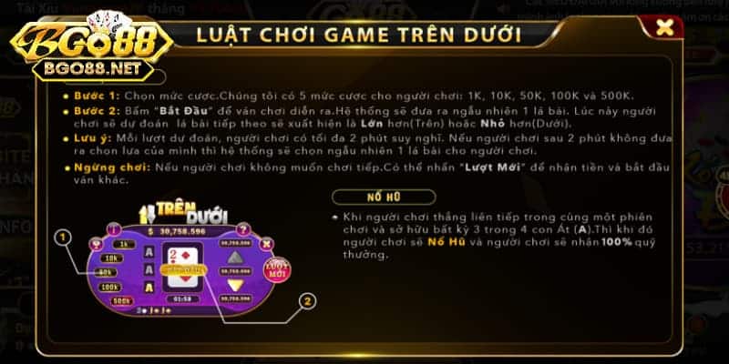 Luật chơi cơ bản của trò chơi Trên Dưới cho newbie 